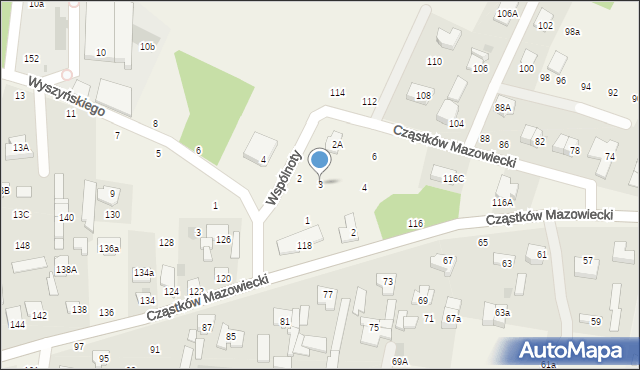 Cząstków Mazowiecki, Wspólnoty, 3, mapa Cząstków Mazowiecki