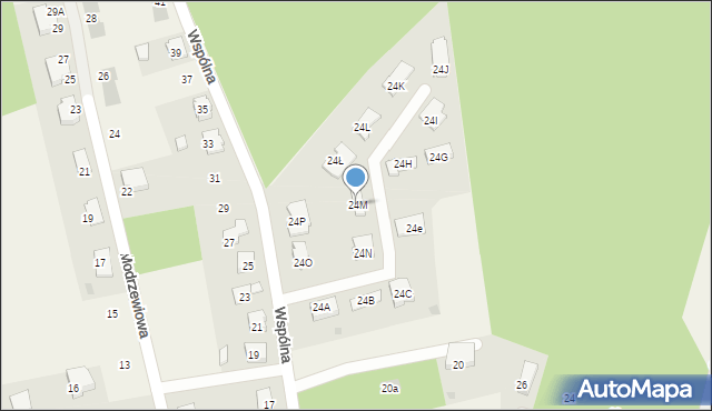 Dąbrowa Chotomowska, Wspólna, 24M, mapa Dąbrowa Chotomowska