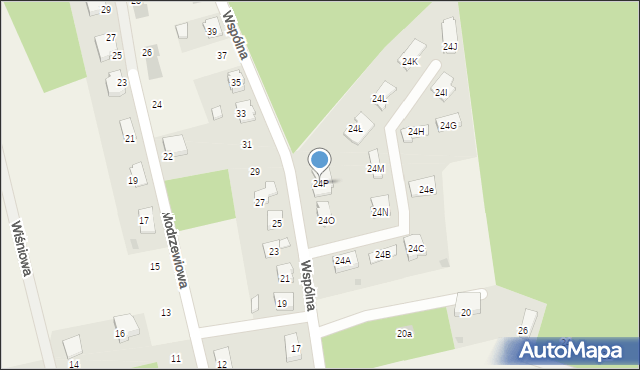 Dąbrowa Chotomowska, Wspólna, 24P, mapa Dąbrowa Chotomowska