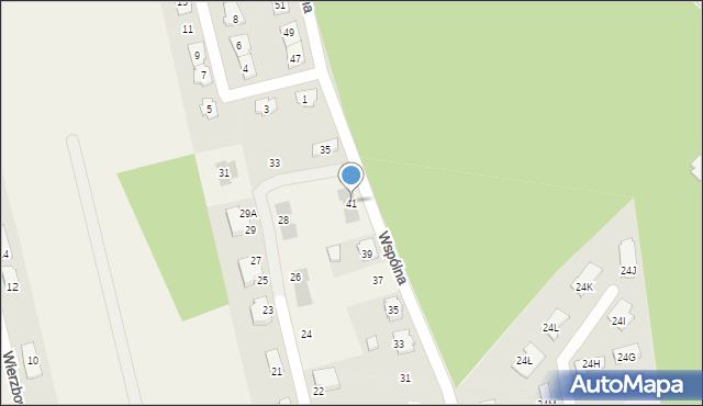 Dąbrowa Chotomowska, Wspólna, 41, mapa Dąbrowa Chotomowska