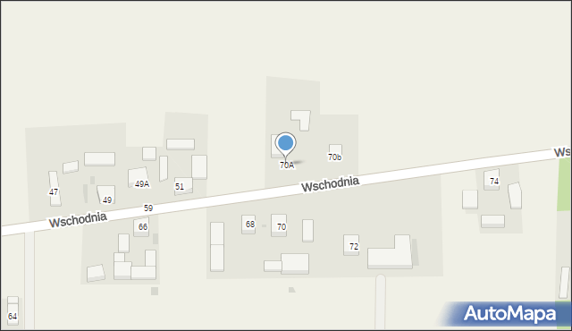 Dalików, Wschodnia, 70A, mapa Dalików