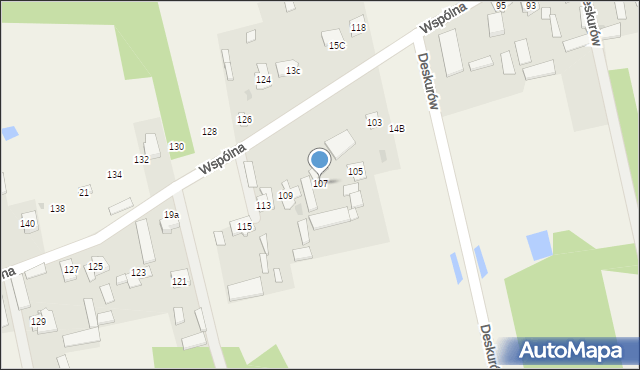 Deskurów, Wspólna, 107, mapa Deskurów