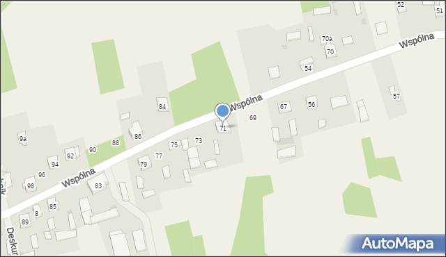 Deskurów, Wspólna, 71, mapa Deskurów