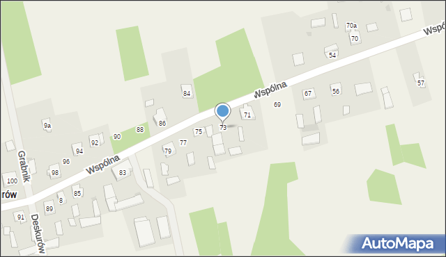 Deskurów, Wspólna, 73, mapa Deskurów