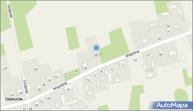 Deskurów, Wspólna, 84, mapa Deskurów