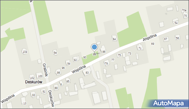 Deskurów, Wspólna, 88, mapa Deskurów
