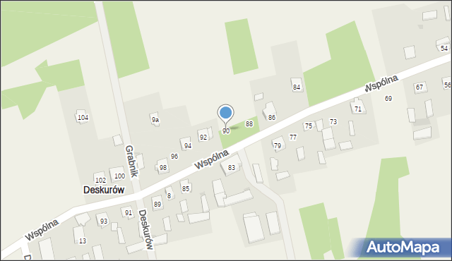 Deskurów, Wspólna, 90, mapa Deskurów