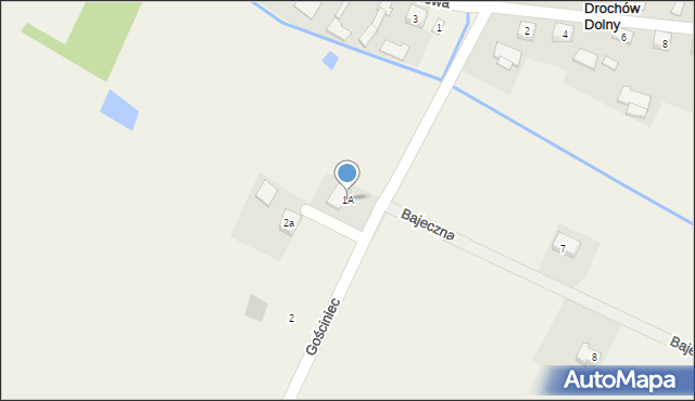 Drochów Dolny, Wspólna, 1A, mapa Drochów Dolny
