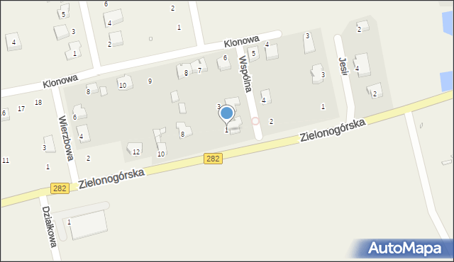 Droszków, Wspólna, 1, mapa Droszków