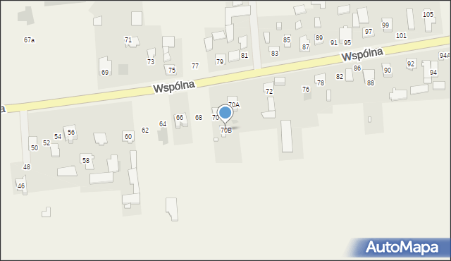 Duchnów, Wspólna, 70B, mapa Duchnów