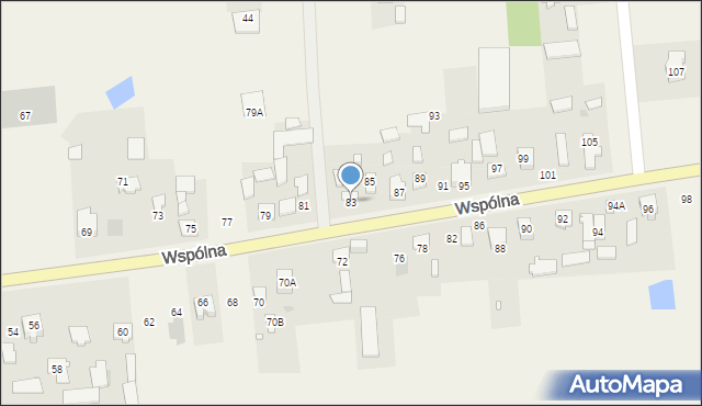 Duchnów, Wspólna, 83, mapa Duchnów