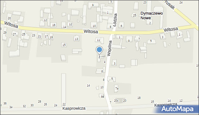 Dymaczewo Nowe, Wspólna, 2, mapa Dymaczewo Nowe