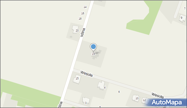 Dzbenin, Wspólna, 13, mapa Dzbenin