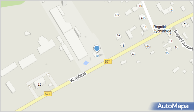 Gąbin, Wspólna, 10, mapa Gąbin