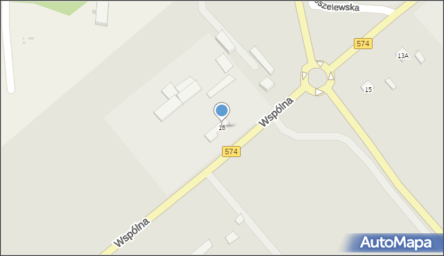 Gąbin, Wspólna, 16, mapa Gąbin