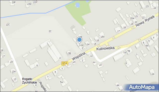 Gąbin, Wspólna, 2A, mapa Gąbin