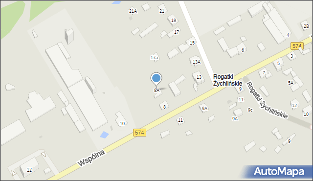 Gąbin, Wspólna, 8A, mapa Gąbin