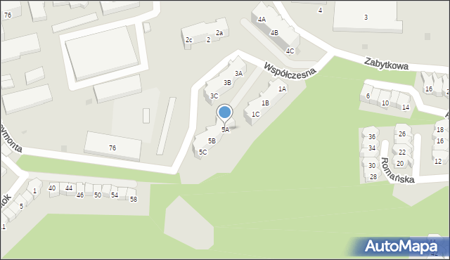 Gdańsk, Współczesna, 5A, mapa Gdańska