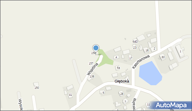 Głęboka, Wspólna, 7, mapa Głęboka