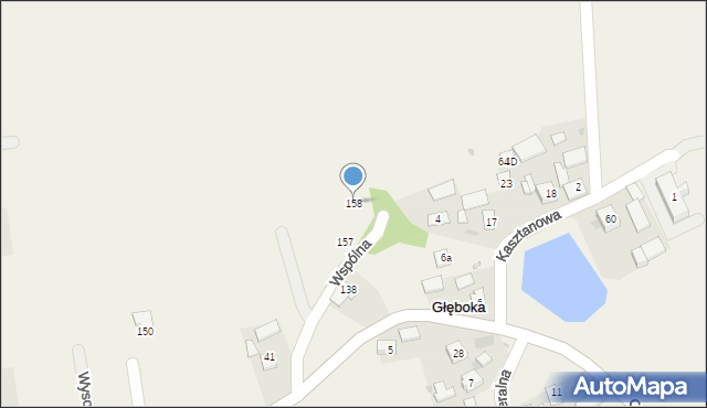 Głęboka, Wspólna, 9, mapa Głęboka