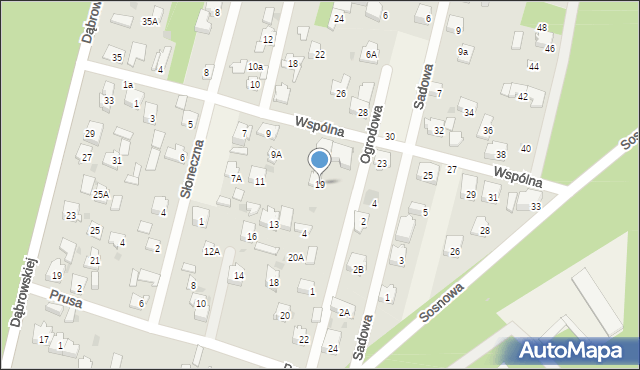 Glina, Wspólna, 19, mapa Glina