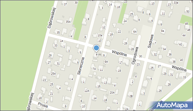 Glina, Wspólna, 7, mapa Glina