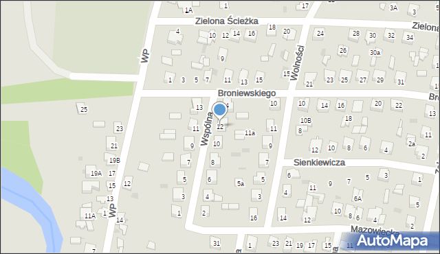 Glinojeck, Wspólna, 12, mapa Glinojeck