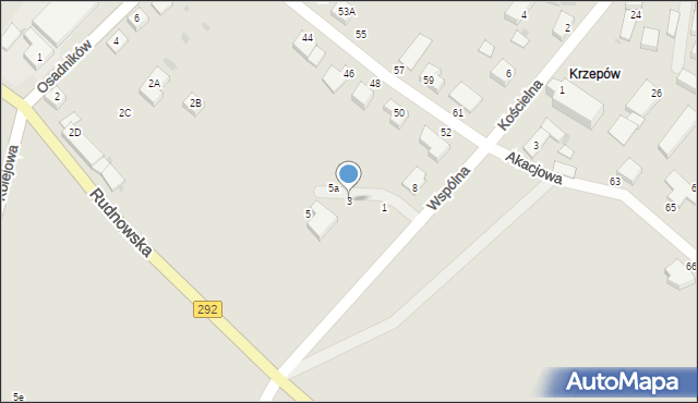 Głogów, Wspólna, 3, mapa Głogów