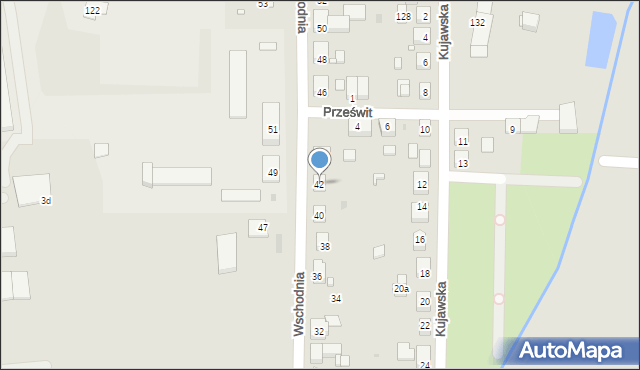 Gniezno, Wschodnia, 42, mapa Gniezna