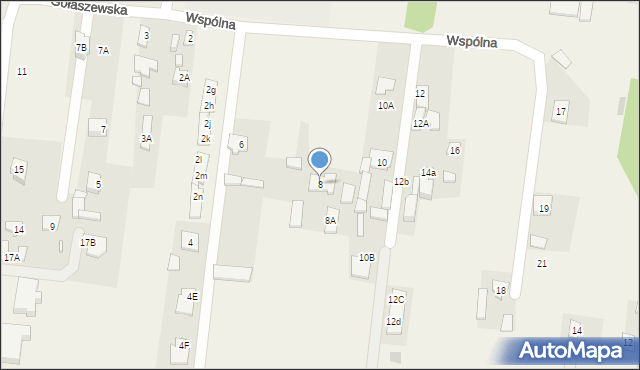 Gołaszew, Wspólna, 8, mapa Gołaszew