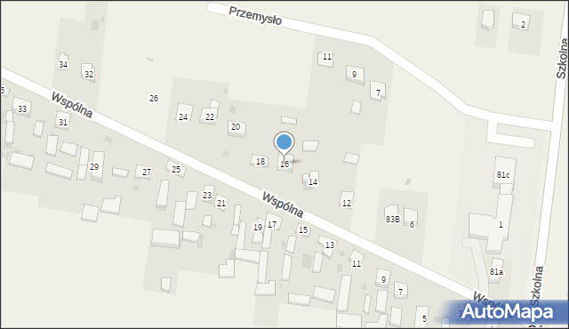 Górno, Wspólna, 16, mapa Górno