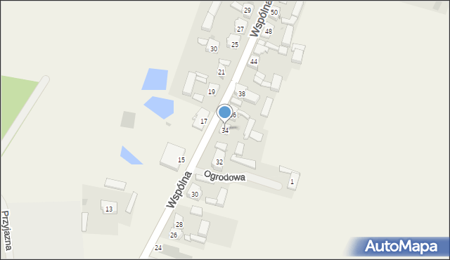 Grąblin, Wspólna, 34, mapa Grąblin