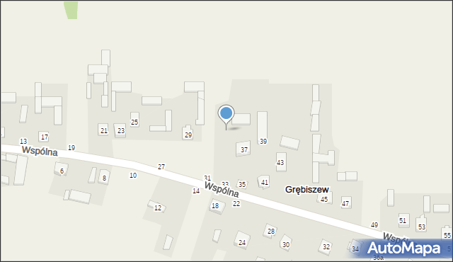 Grębiszew, Wspólna, 33, mapa Grębiszew