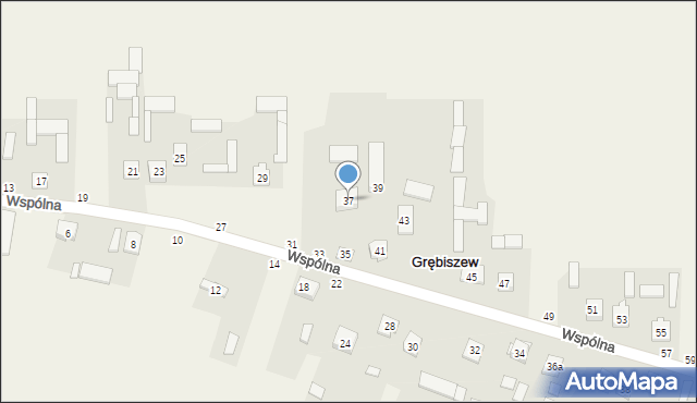 Grębiszew, Wspólna, 37, mapa Grębiszew