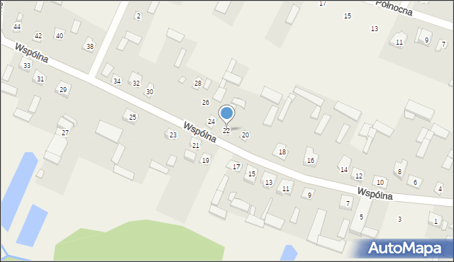 Grębków, Wspólna, 22, mapa Grębków