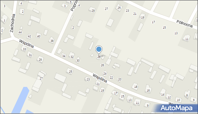 Grębków, Wspólna, 28, mapa Grębków