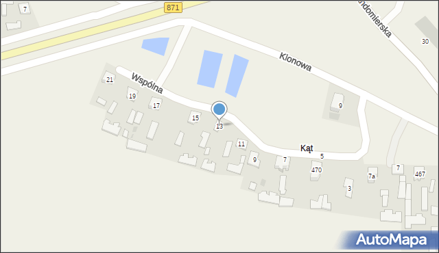 Grębów, Wspólna, 13, mapa Grębów