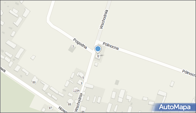 Gręzówka, Wschodnia, 6, mapa Gręzówka