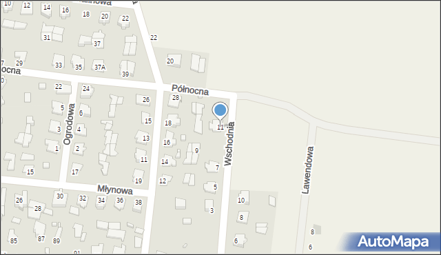 Gródek, Wschodnia, 11, mapa Gródek