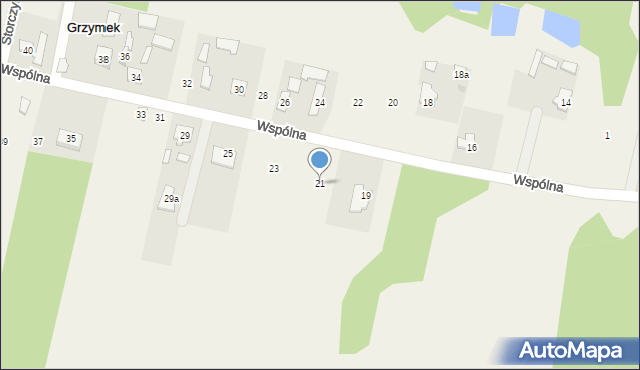 Grzymek, Wspólna, 21, mapa Grzymek