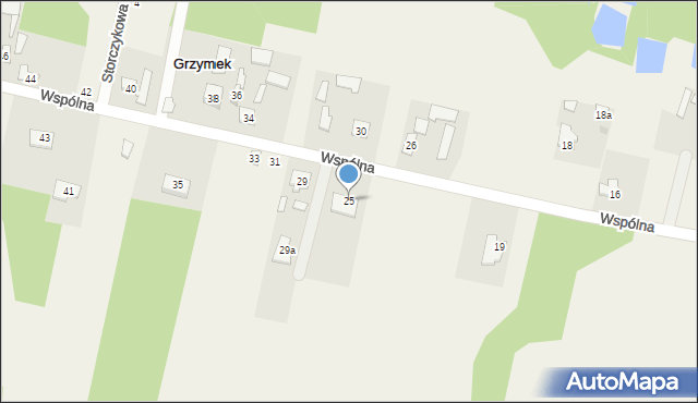 Grzymek, Wspólna, 25, mapa Grzymek