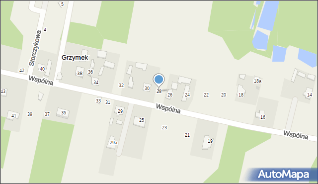 Grzymek, Wspólna, 28, mapa Grzymek