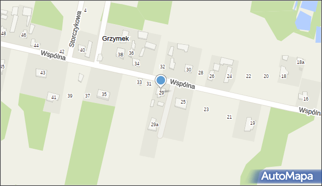 Grzymek, Wspólna, 29, mapa Grzymek