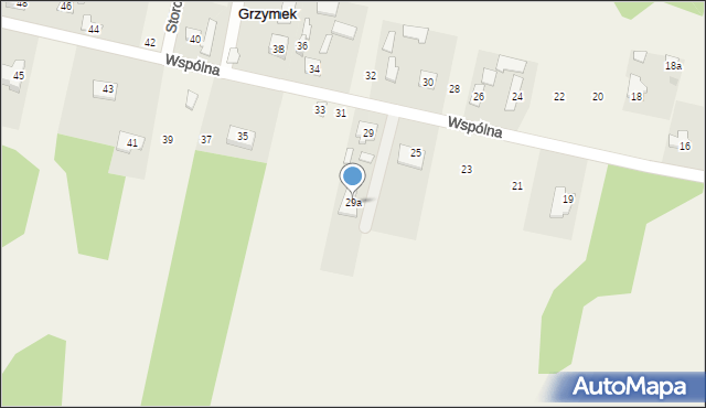 Grzymek, Wspólna, 29a, mapa Grzymek