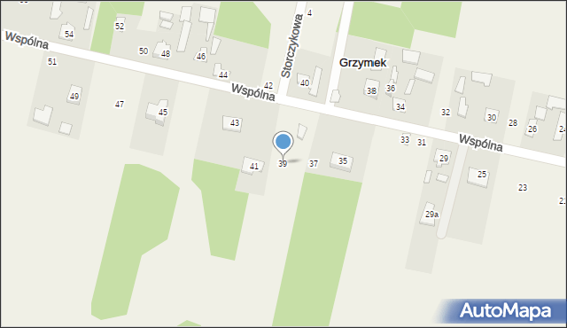 Grzymek, Wspólna, 39, mapa Grzymek