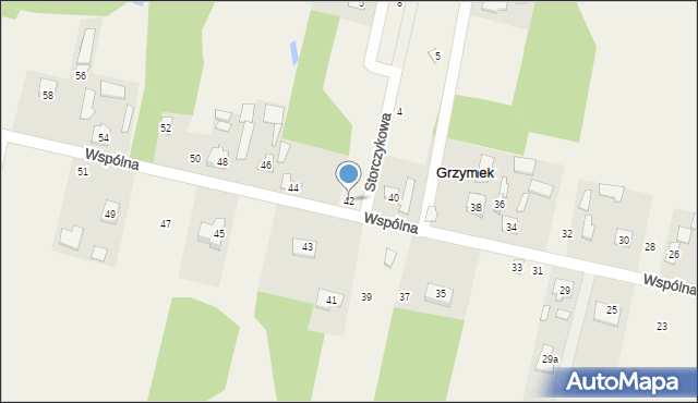 Grzymek, Wspólna, 42, mapa Grzymek