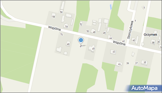 Grzymek, Wspólna, 47, mapa Grzymek