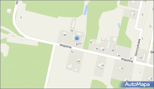 Grzymek, Wspólna, 54, mapa Grzymek