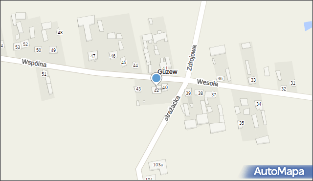 Guzew, Wspólna, 88, mapa Guzew