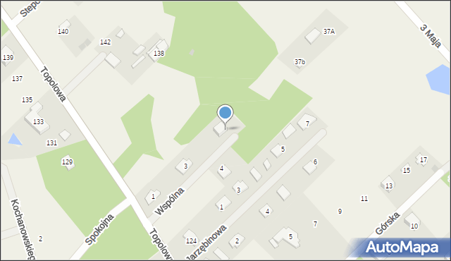 Henryszew, Wspólna, 5, mapa Henryszew